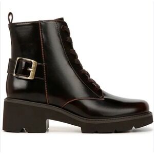 Naturalizer Womens CABARET ANKLE BOOTIE Lace Up Boots Dark Brown Sz. 10 NEW